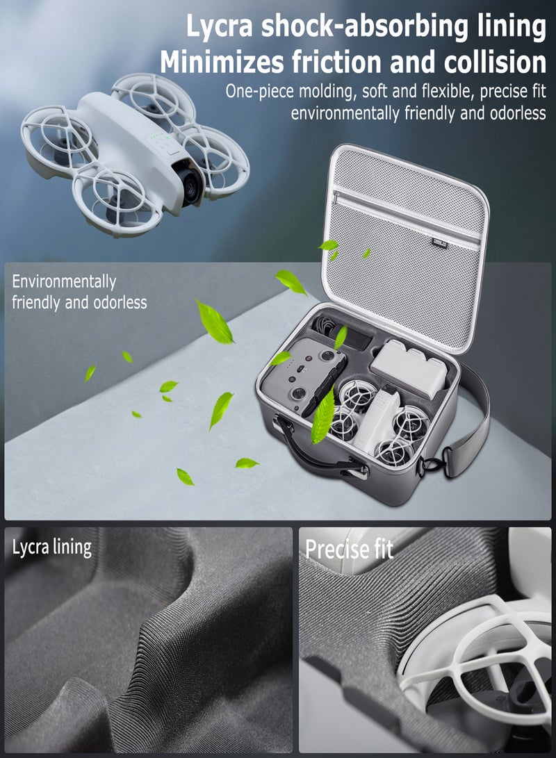 ستارت آر سي حقيبة تخزين محمولة، حقيبة حمل صلبة واقية، حقيبة حمل مقاومة للصدمات والماء مع مقبض حمل وحزام كتف بديل لطائرات DJI NEO بدون طيار - Image 3